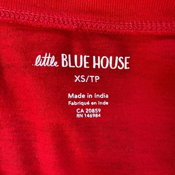 Little Blue House Snowshoe Pajama Dress Red XS - Picture 7 of 8